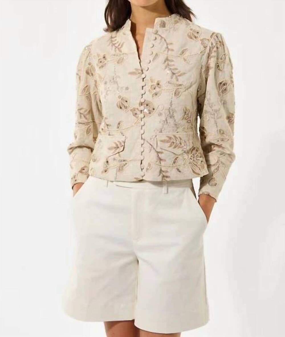 NEW DEA KUDIBAL marilyn jacket in earthy brown and olive-toned